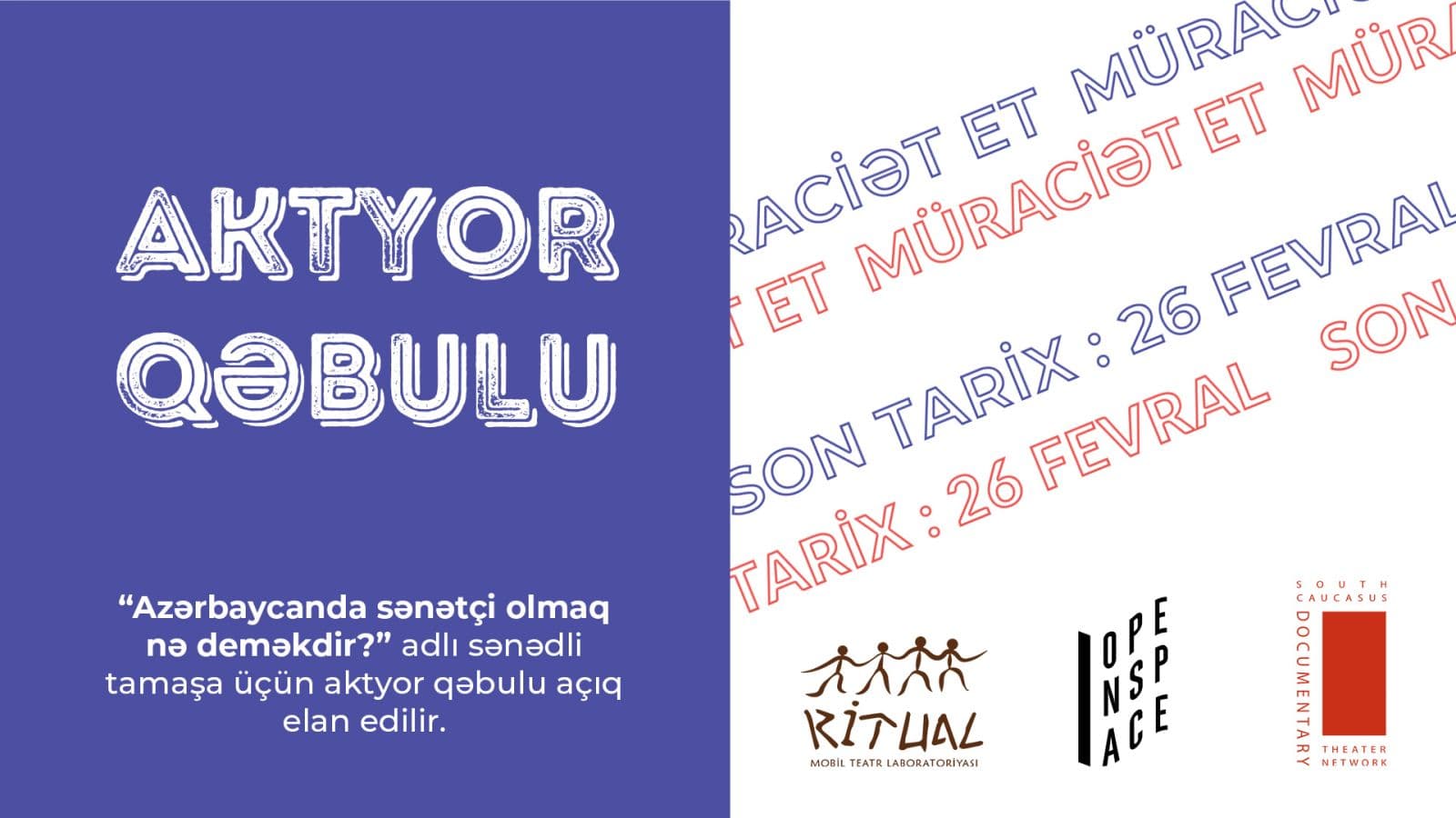 Ritual Mobil Teatr Laboratoriyası aktyor qəbulu elan edir