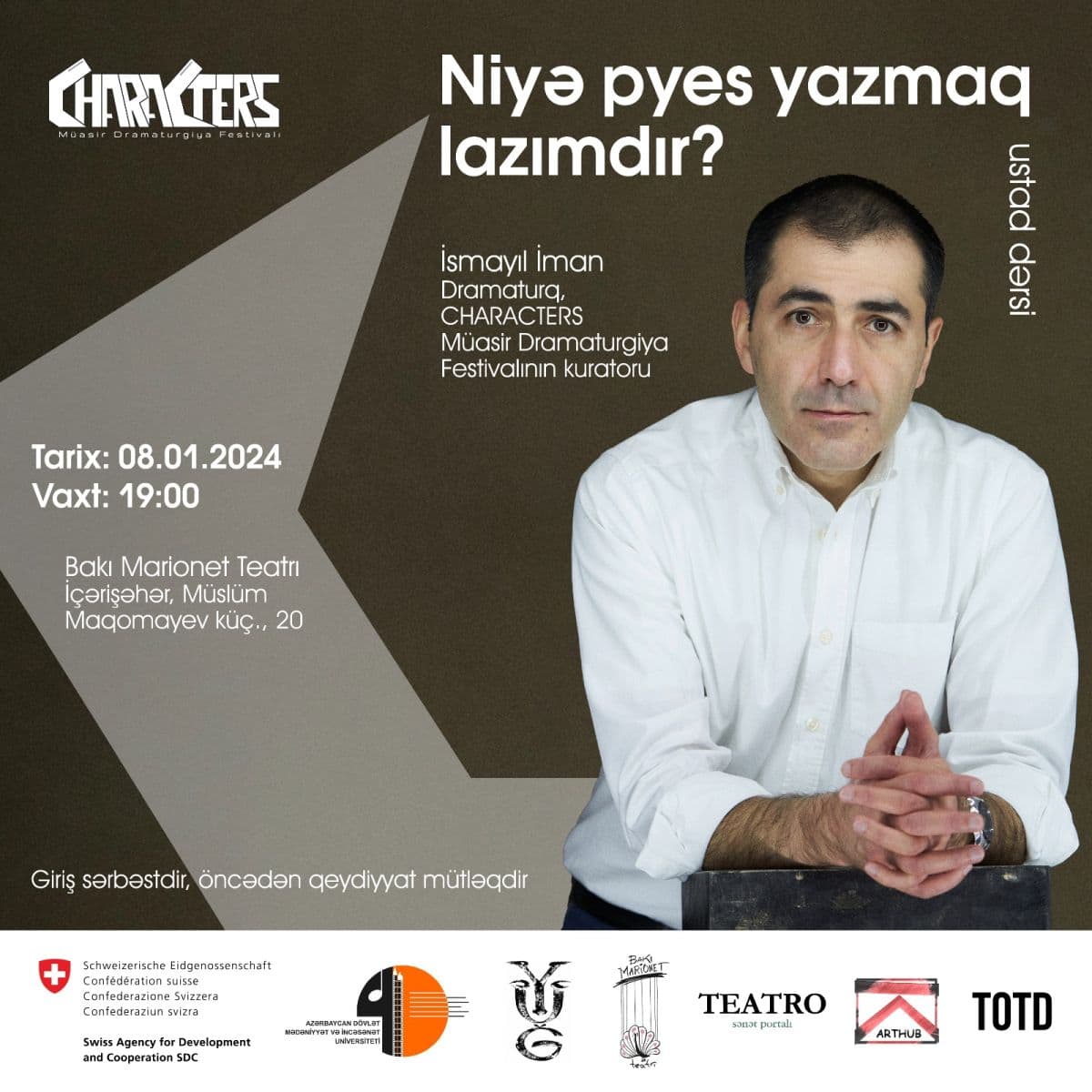 “Niyə pyes yazmaq lazımdır?” mövzusunda ustad dərsi keçiriləcək